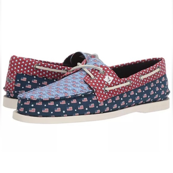 NWOT Vineyard Vines Sperry “Americana” patriotic top-sider Boat Shoes me…